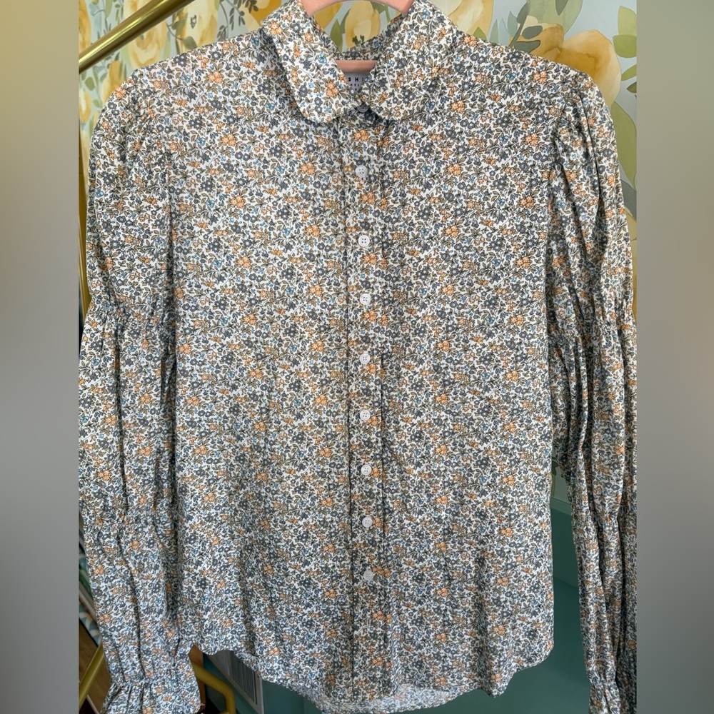 The Shirt by Rochelle Behrens Delicate Floral S Small Liberty Blouse Tuckernuck